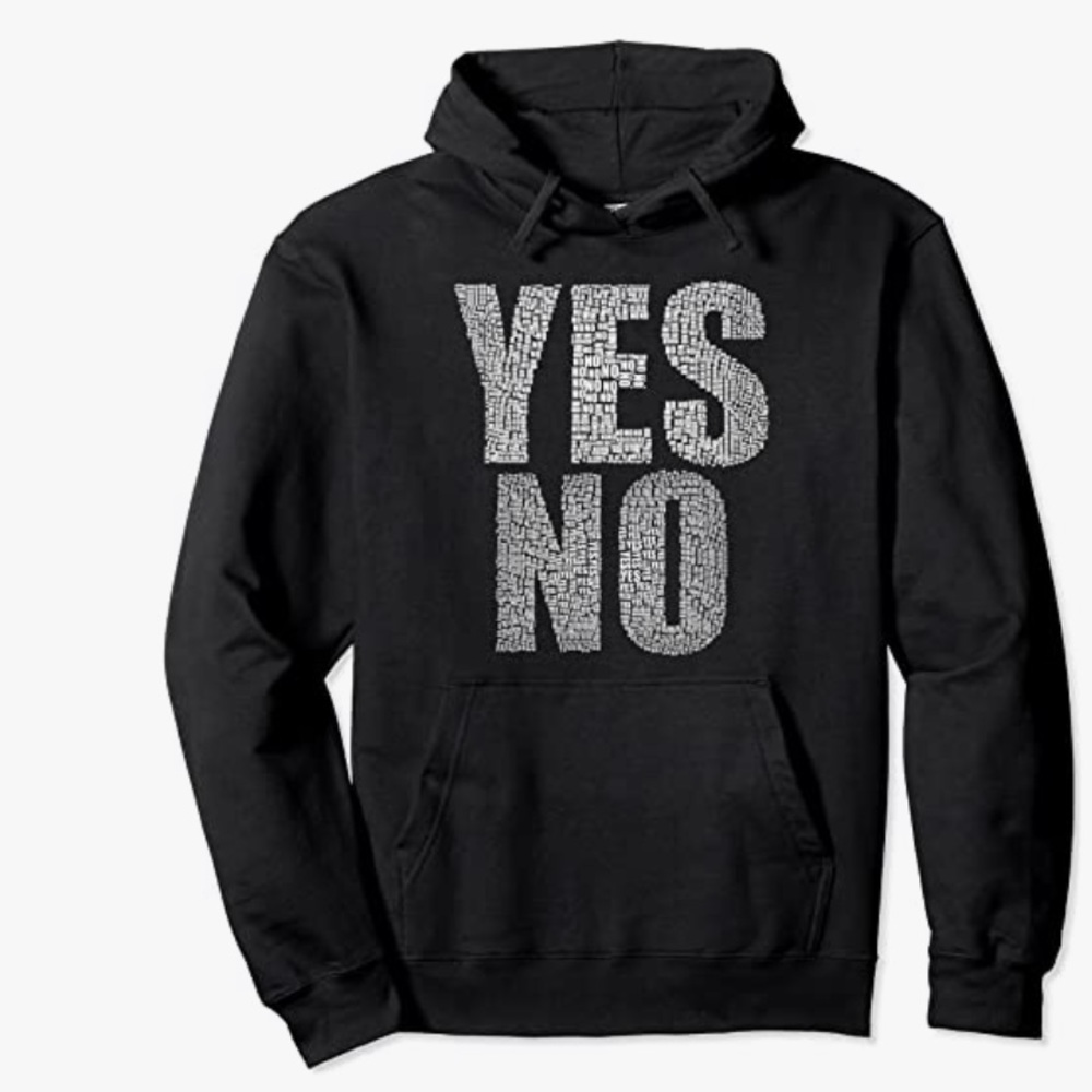 YES NO Black Hoodie XL